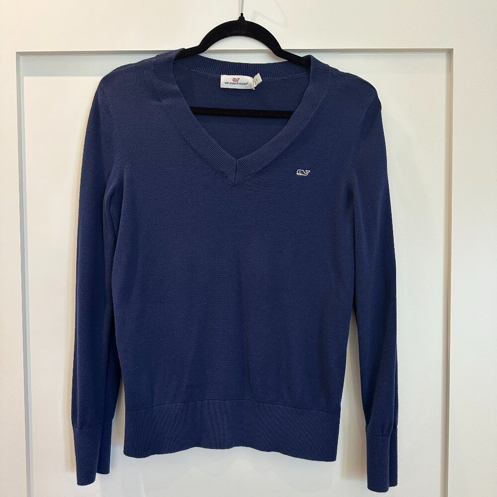 Vineyard Vines V-Neck Navy Blue Sweater Sz. S